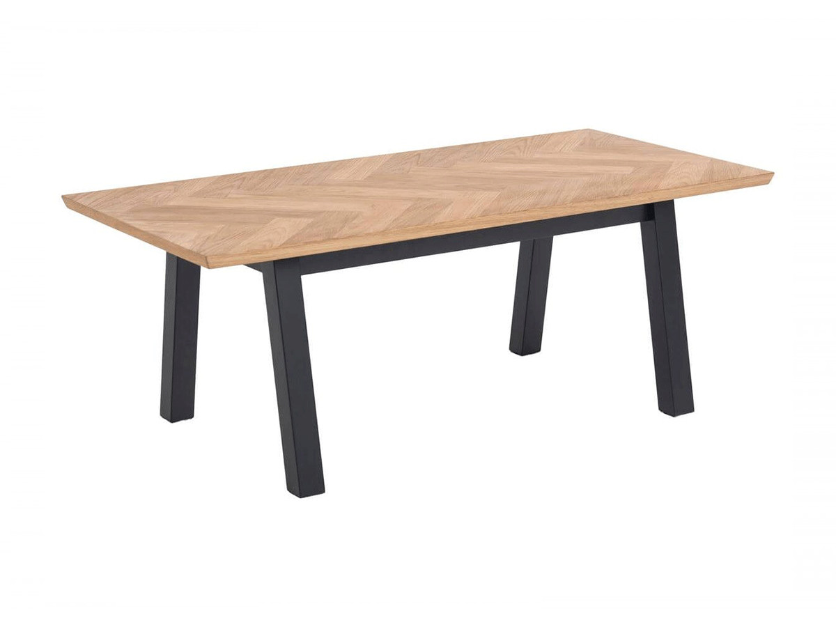 Table basse 120 cm BRANDON placage en chêne à chevrons