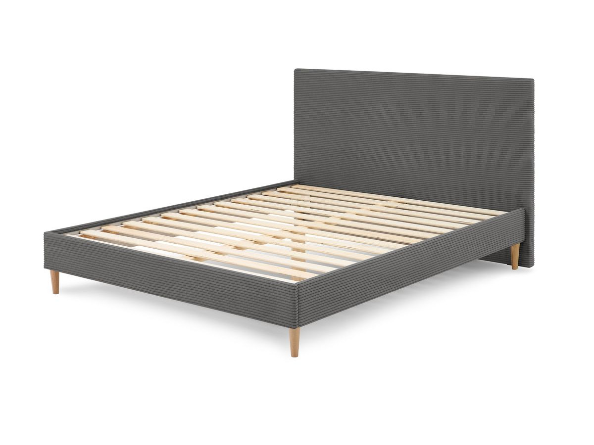 Rama łóżka ANJA z listwami z litego drewna i nóżkami z drewna naturalnego 180 x 200 cm