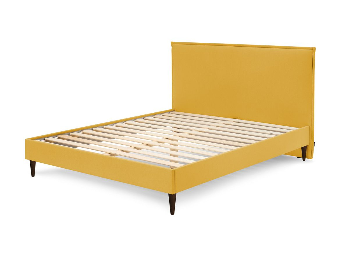 Structure de lit SARY avec lattes massives pieds bois wengé 160 x 200 cm