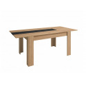 Table extensible 160 cm avec allonge ROMY imitation chêne et noir