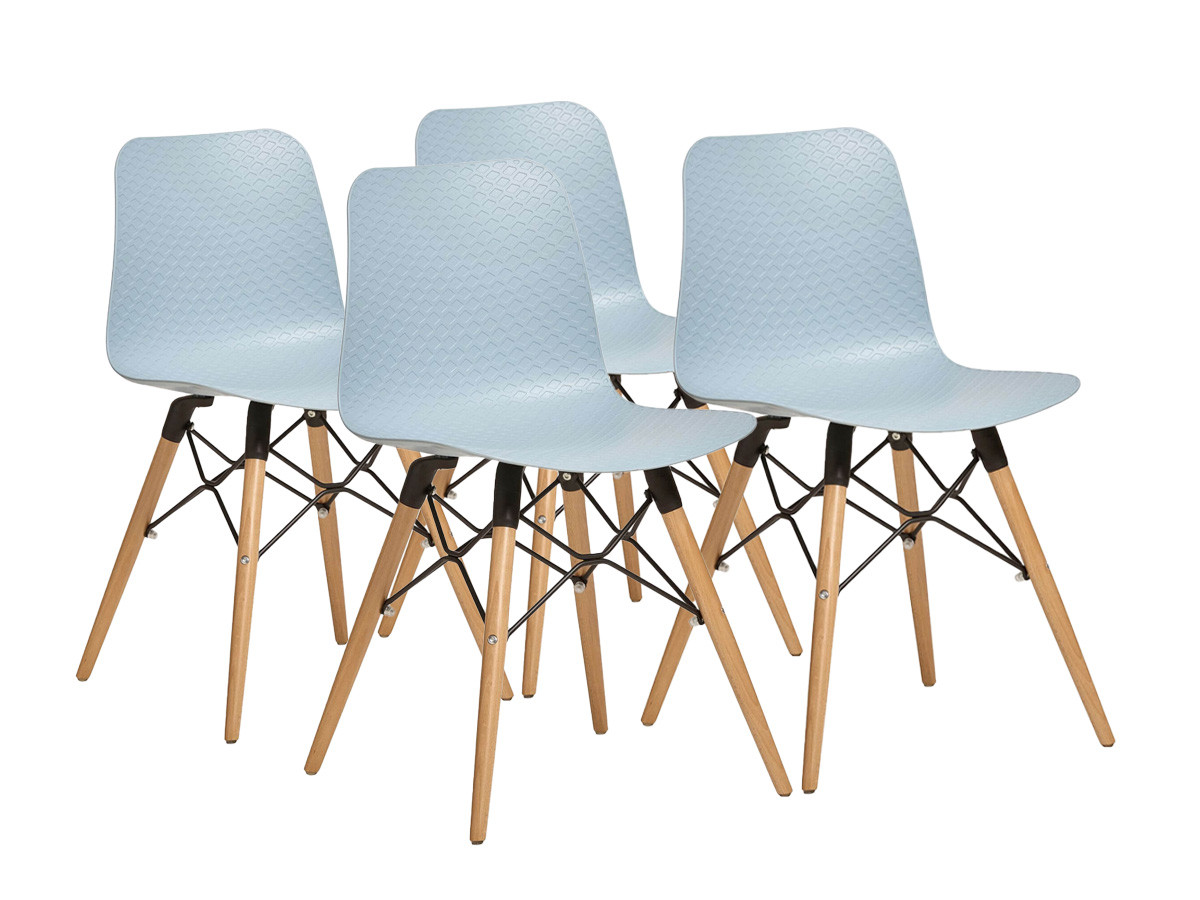Ensemble de 4 chaises HITA Bleu clair