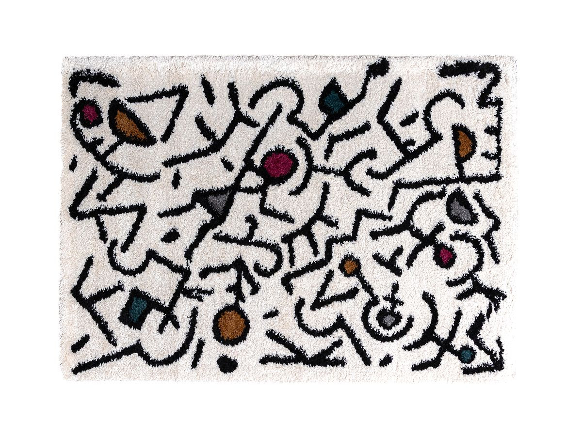 Tapis poils shaggy APPAJ motif graphique