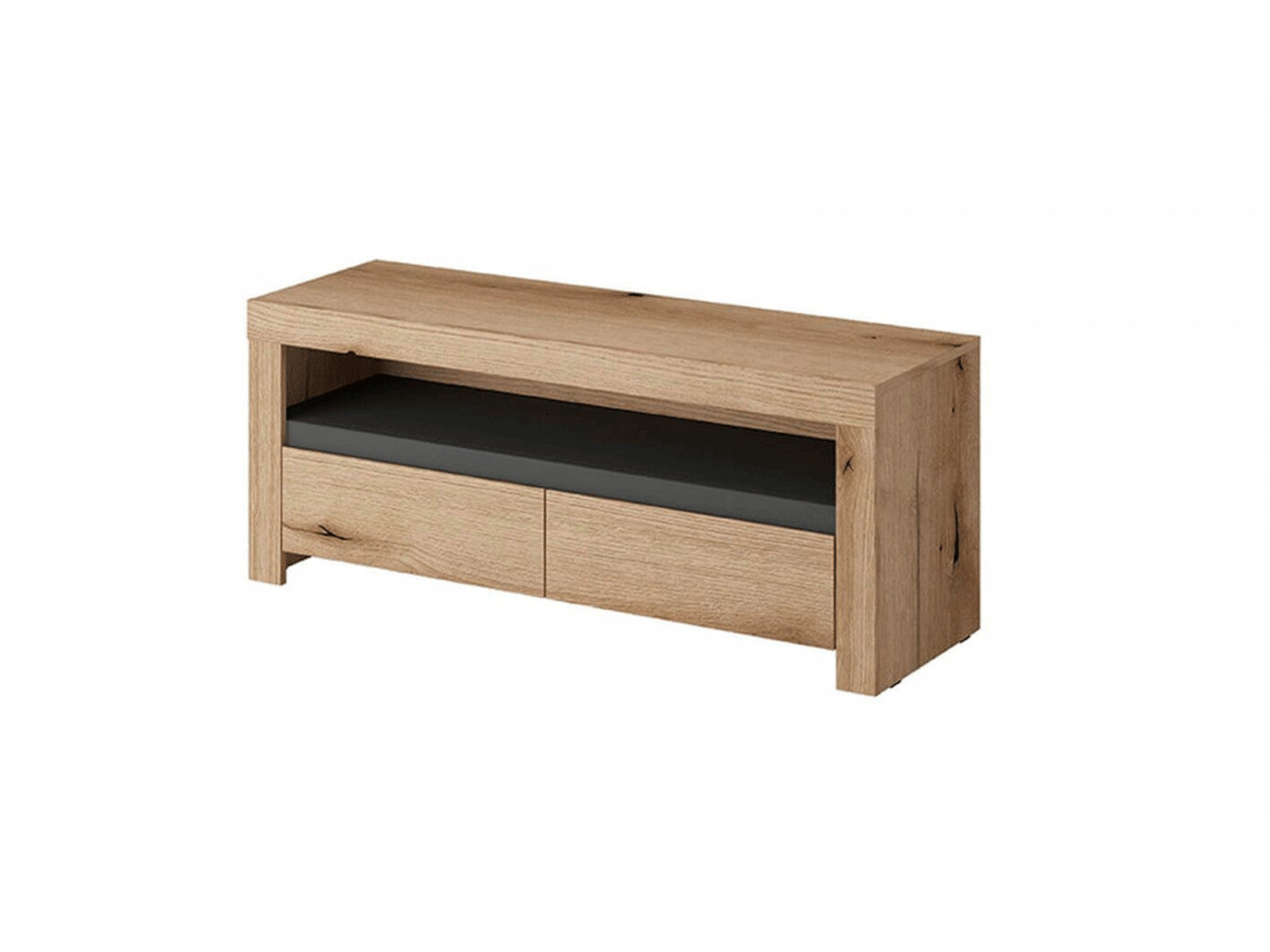Meuble TV 113 cm EVOQ Chêne et Gris