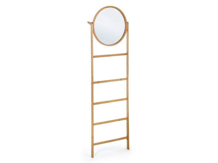 Etagère échelle avec miroir LAURY Bambou