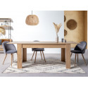 Table extensible 160 cm avec allonge ROMY imitation chêne et noir