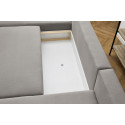 Canape panoramique convertible avec tablette et pouf ENVY Tissu