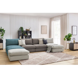 100% regulowana sofa panoramiczna PARIS tkanina z 2 fotelami, 2 leżankami, 1 podnóżkiem
