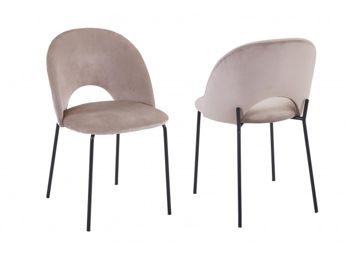 Lot de 2 chaises MATHILDE Tissu velours