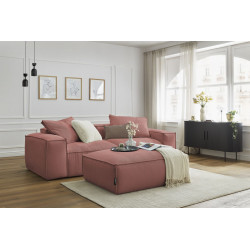 BOHEME 3-osobowa prosta sofa sztruksowa z podnóżkiem