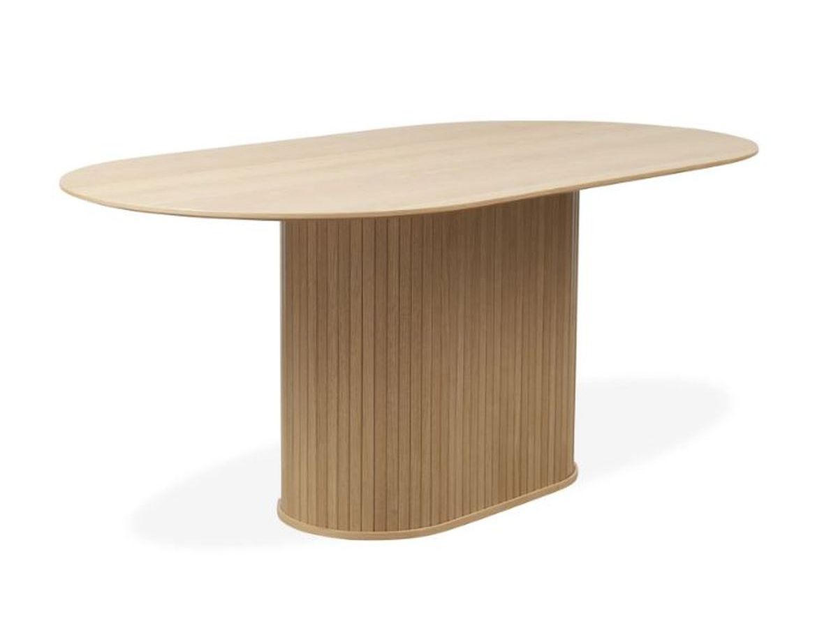 Table à manger ovale 180 cm PAULINA placage chêne massif
