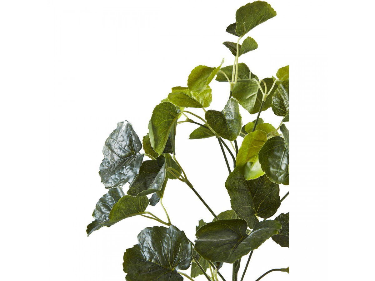 Plante artificielle en polyethylène a 42 feuilles et son pot noir Olla3