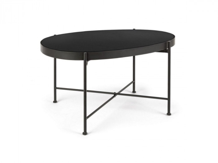 Table basse ovale PAULIN pieds noirs