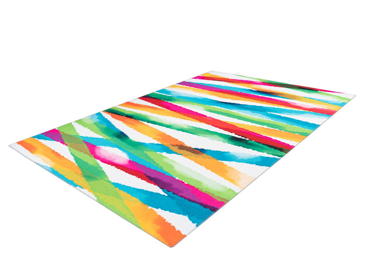 Tapis poils courts STRAPY motif contemporain Multicolore