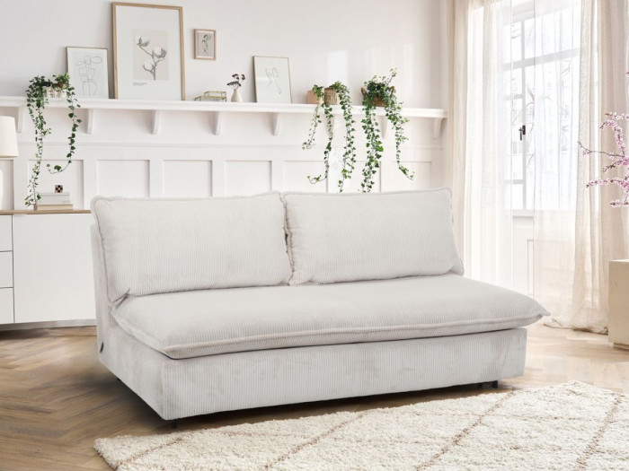 ISADORA ekspresowo otwierana prosta sofa rozkładana z teksturowaną tkaniną