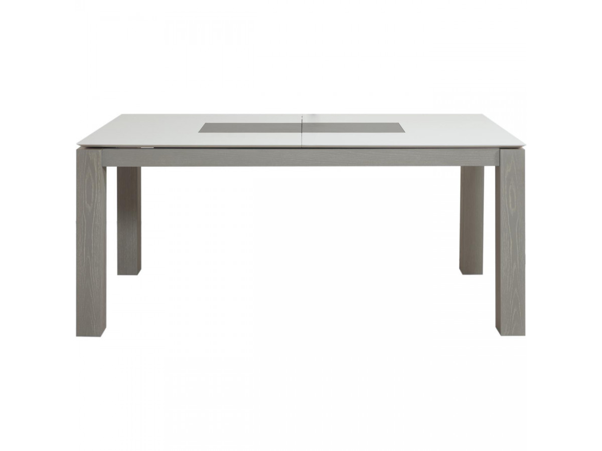 Table extensible 180 à 240 cm PLYMOUTHO Gris et Blanc