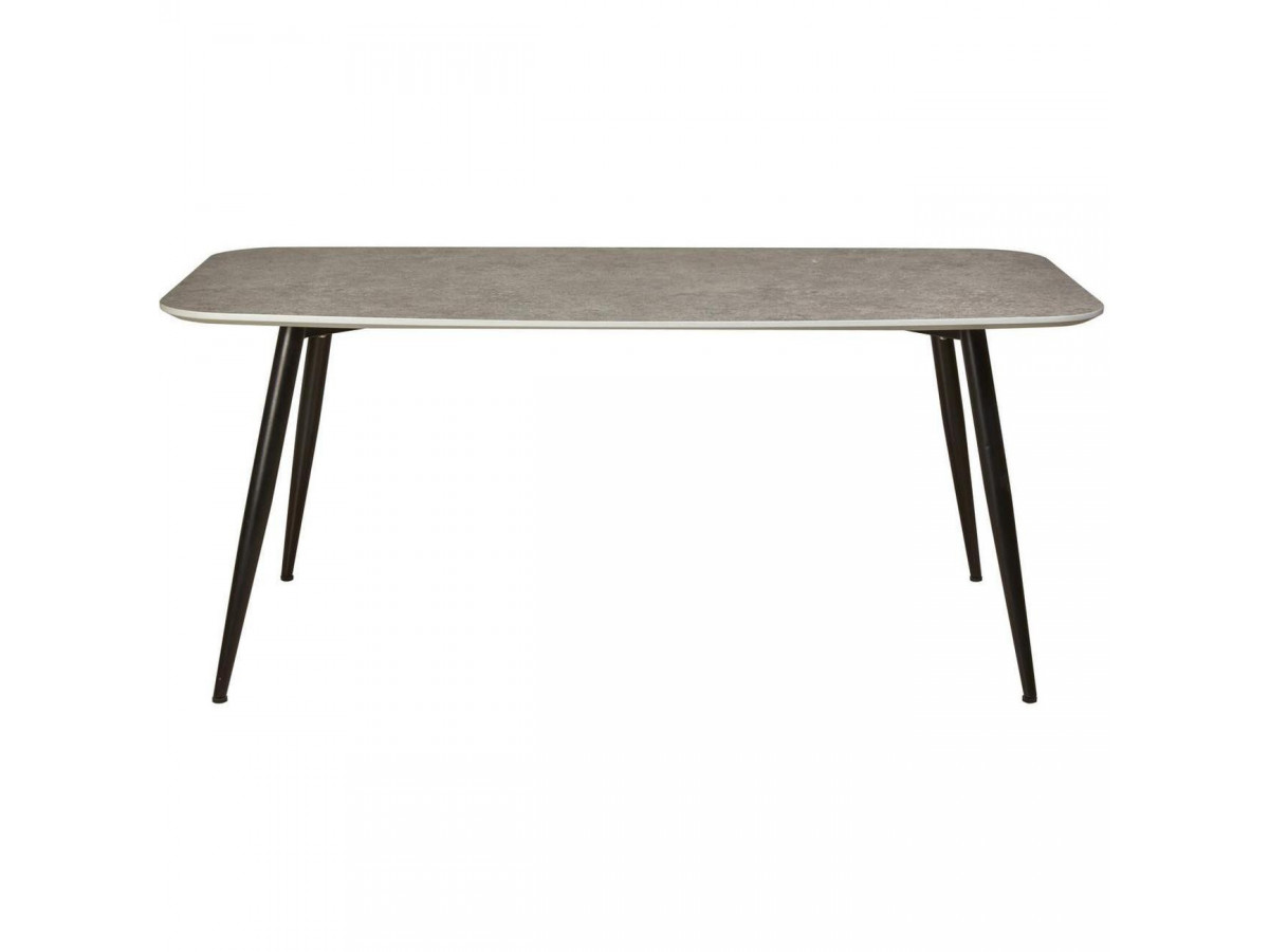 Table 180 cm TRIESTE Gris béton et Metal noir