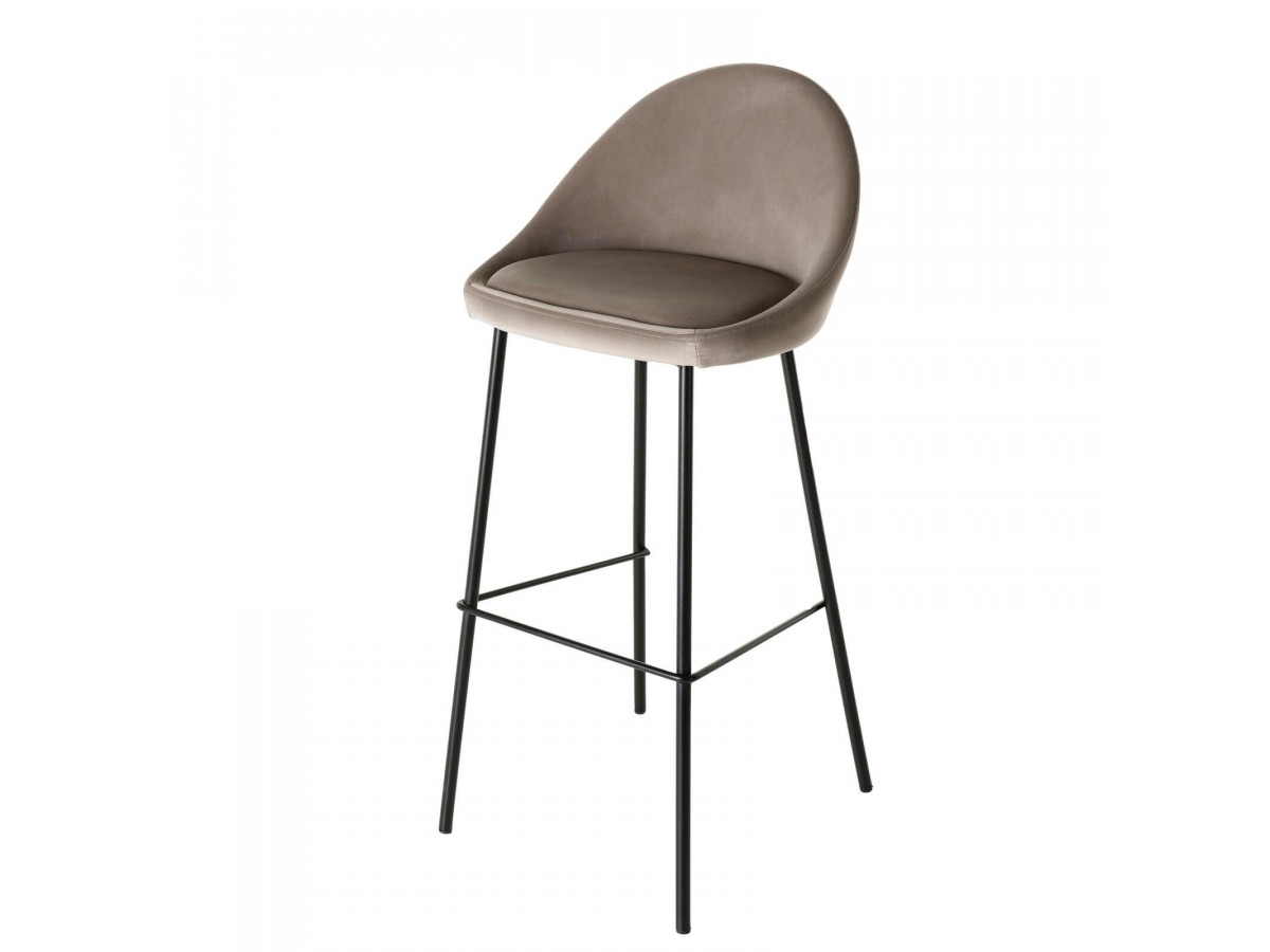 Lot de 2 tabourets de bar velours TUNGU