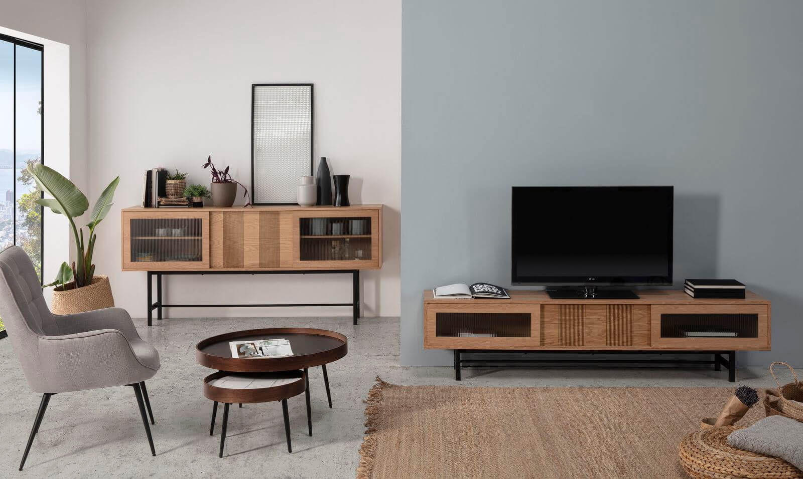 meuble tele chene clair