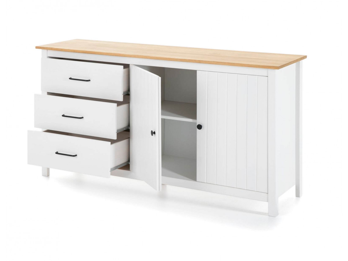 Buffet MEGANE Blanc/ bois clair | BOBOCHIC