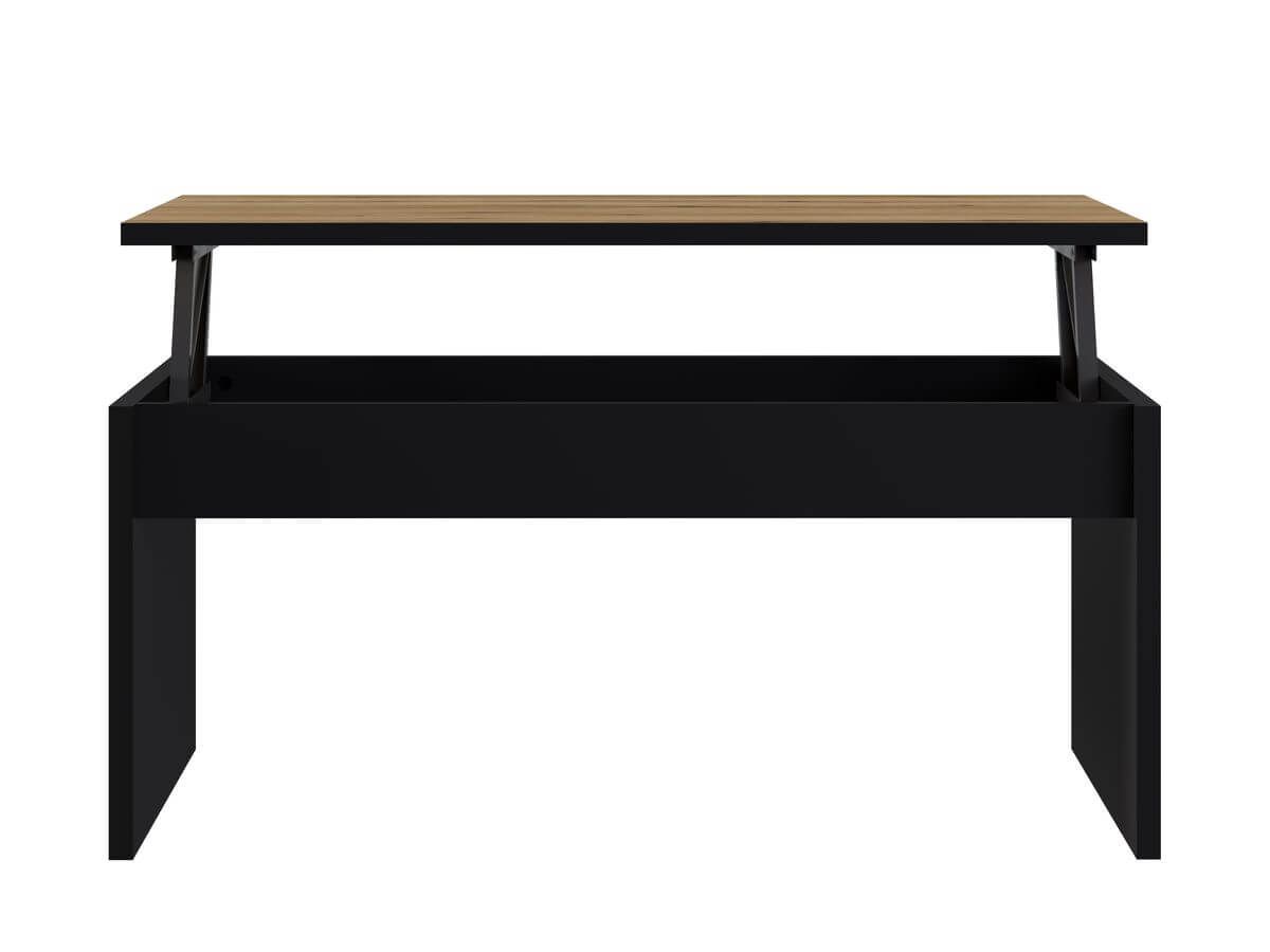 Table basse 100 cm EREN noir et chêne rustique