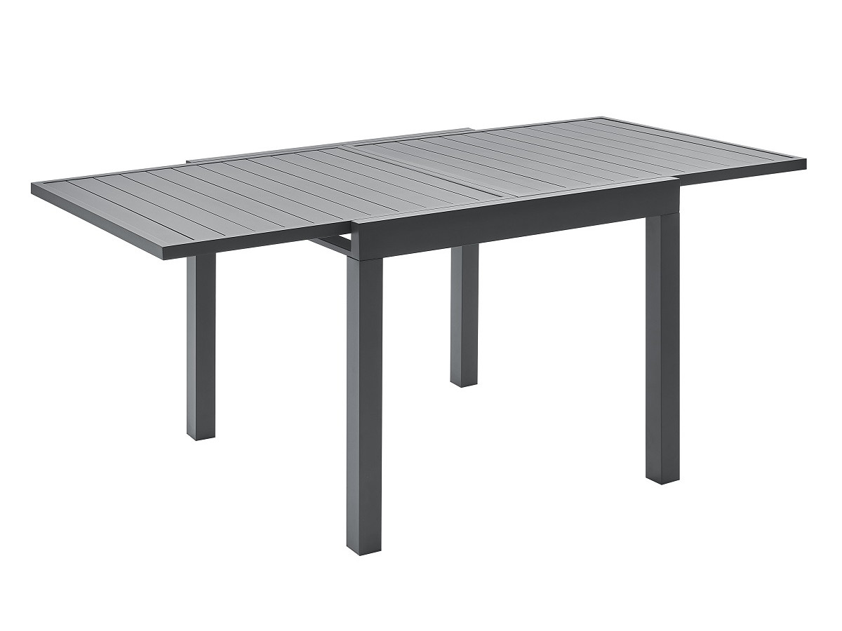 Ensemble table extensible + 8 fauteuils anthracite CLOÉ