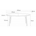 Table à manger 170 cm BELINDA Chêne et Blanc